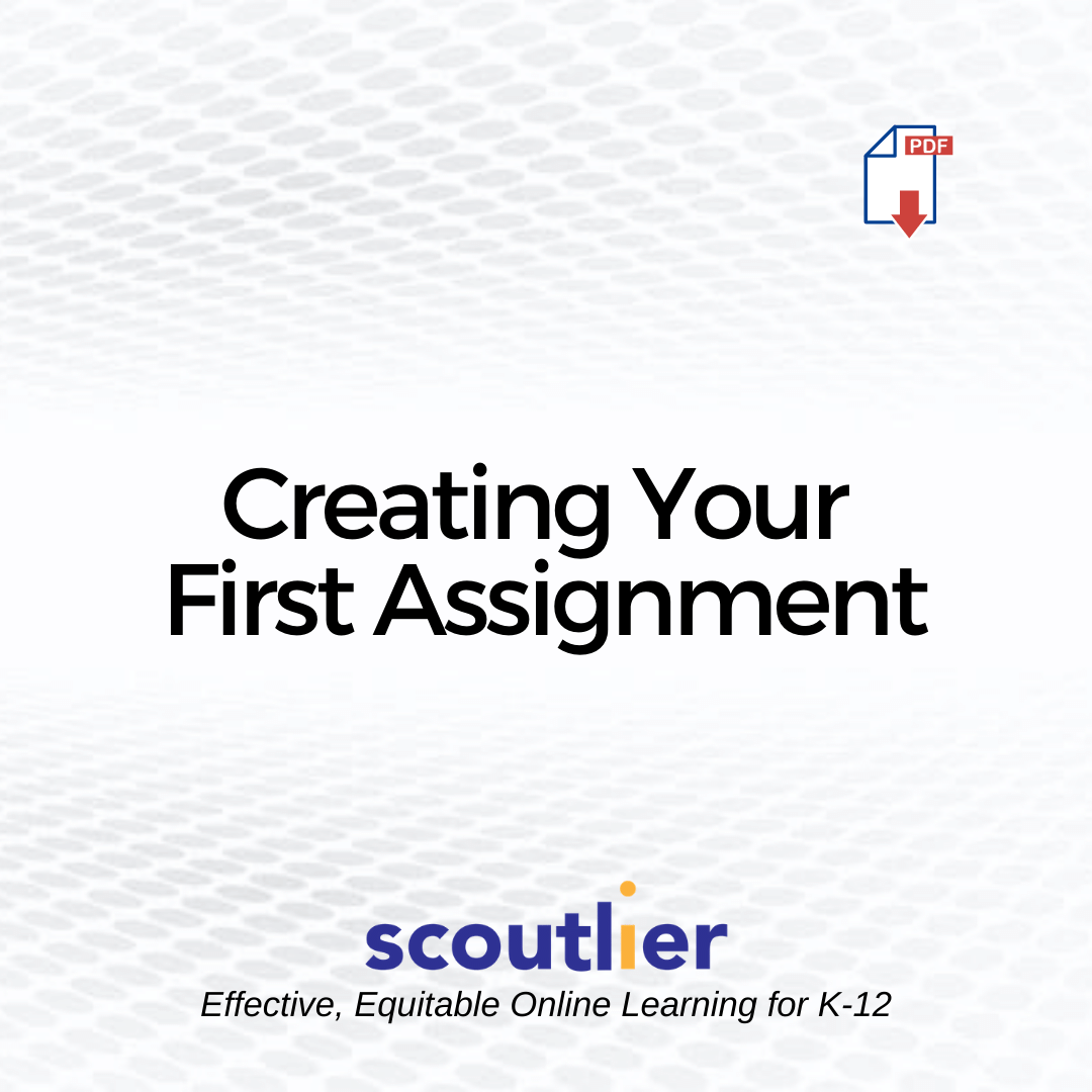 Opens Creating Your First Assignment PDF